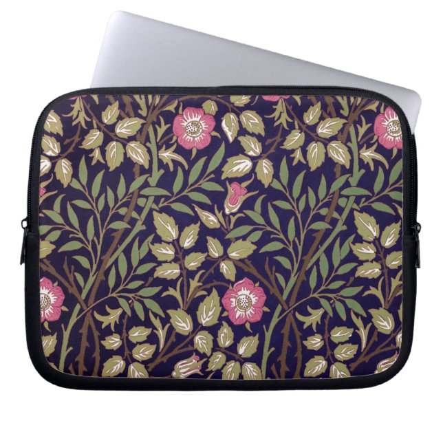William Morris Sweet Briar Floral Art Laptop Sleeve (Voorkant)