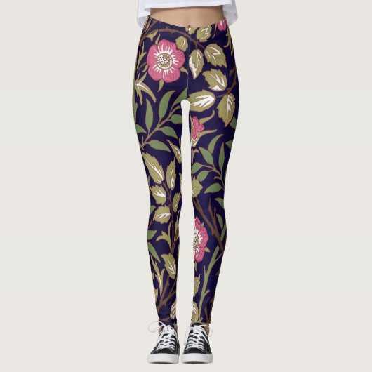 William Morris Sweet Briar Floral Art Leggings (Voorkant)