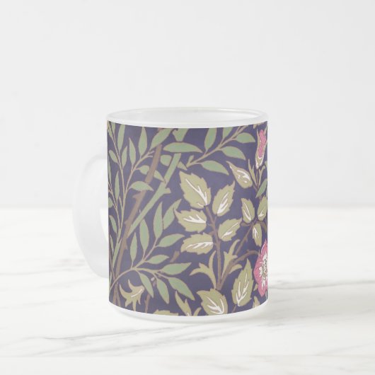 William Morris Sweet Briar Floral Art Matglas Koffiemok (Voorkant links)