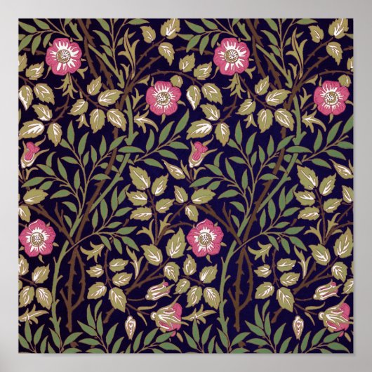 William Morris Sweet Briar Floral Art Poster (Voorkant)