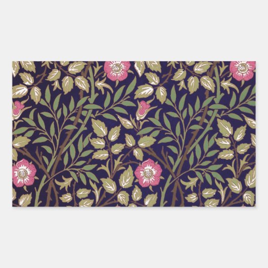 William Morris Sweet Briar Floral Art Rechthoekige Sticker (Voorkant)