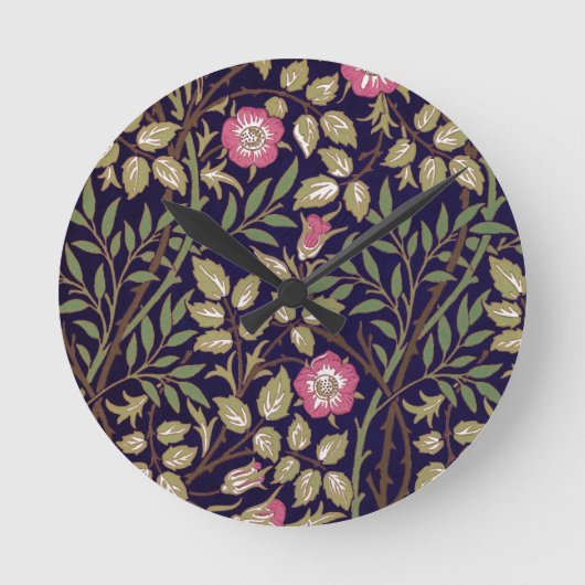 William Morris Sweet Briar Floral Art Ronde Klok (Voorkant)