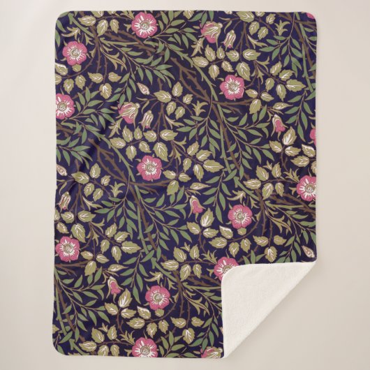 William Morris Sweet Briar Floral Art Sherpa Deken (Voorkant)