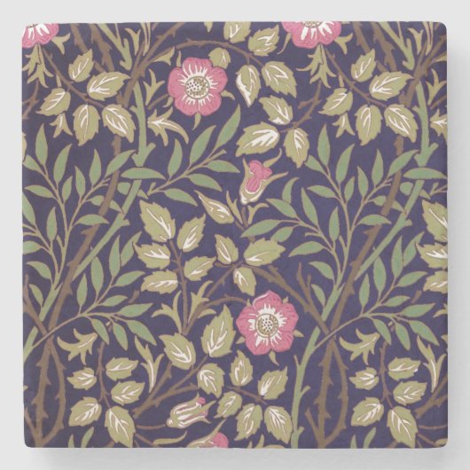 William Morris Sweet Briar Floral Art Stenen Onderzetter (Voorkant)