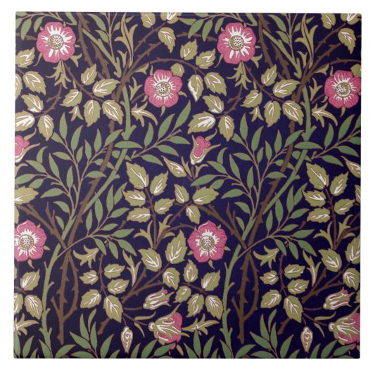 William Morris Sweet Briar Floral Art Tegeltje (Voorkant)