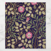 William Morris Sweet Briar Floral Art Wijn Etiket (Enkel label)