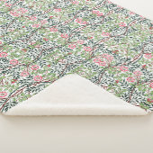 William Morris  Sweet Briar Rozen Foliage Sherpa Deken (3/4)