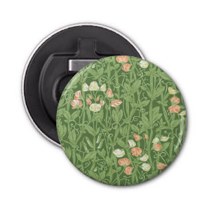William Morris Sweet Pea Floral Design Button Flesopener