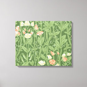 William Morris Sweet Pea Floral Design Canvas Afdruk