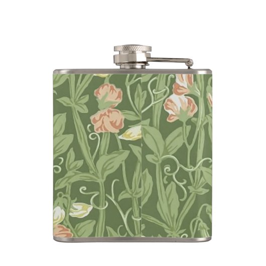 William Morris Sweet Pea Floral Design Heupfles (Achterkant)