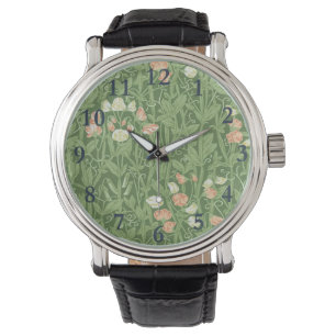 William Morris Sweet Pea Floral Design Horloge