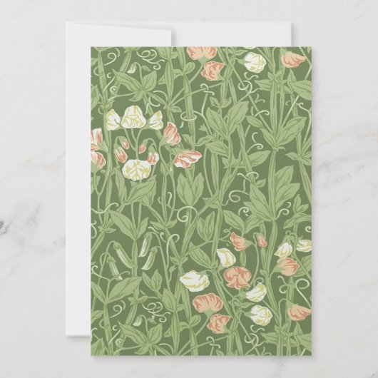 William Morris Sweet Pea Floral Design Kaart (Achterkant)