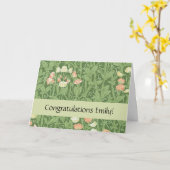 William Morris Sweet Pea Floral Design Kaart (Gele Bloem)