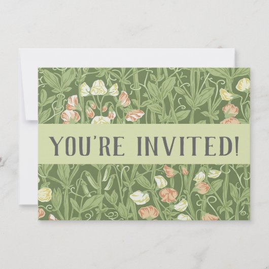 William Morris Sweet Pea Floral Design Kaart (Voorkant)