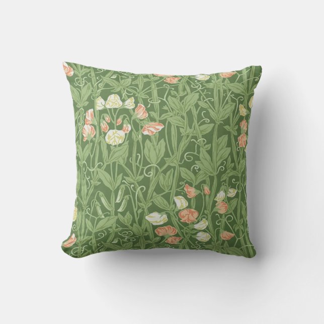 William Morris Sweet Pea Floral Design Kussen (Voorkant)