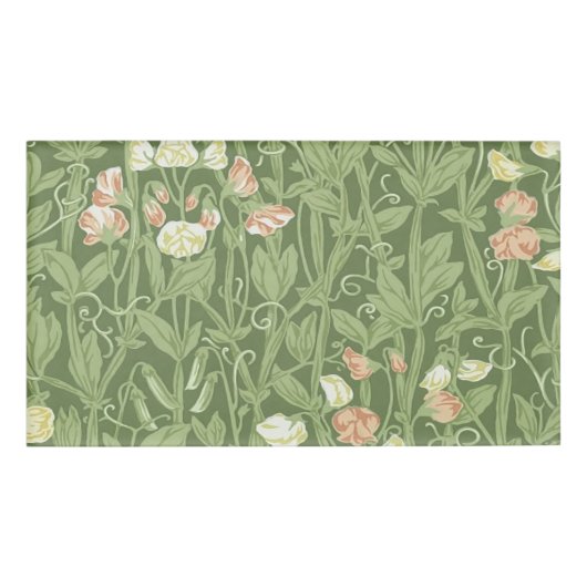 William Morris Sweet Pea Floral Design Naambadge (Voorkant)