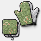 William Morris Sweet Pea Floral Design Ovenwant & Pannenlap Set (Voorkant / Achterkant)