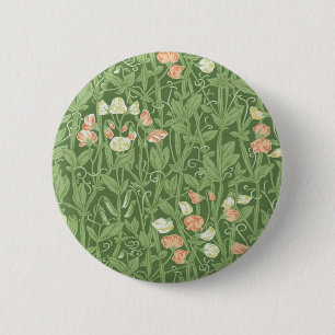 William Morris Sweet Pea Floral Design Ronde Button 5,7 Cm
