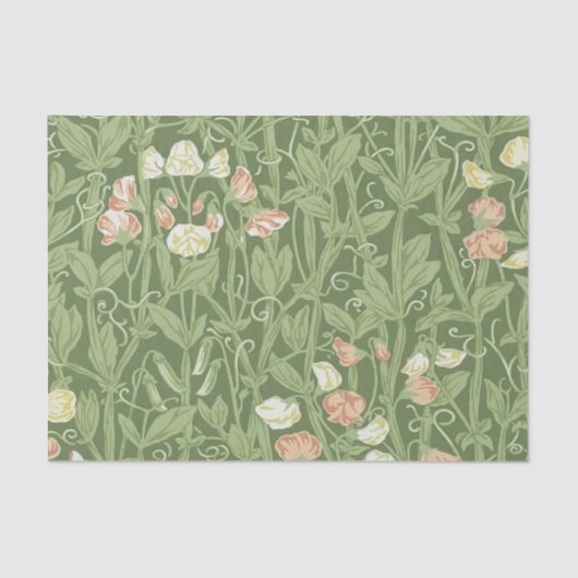 William Morris Sweet Pea Floral Design Tissuepapier (Voorkant)
