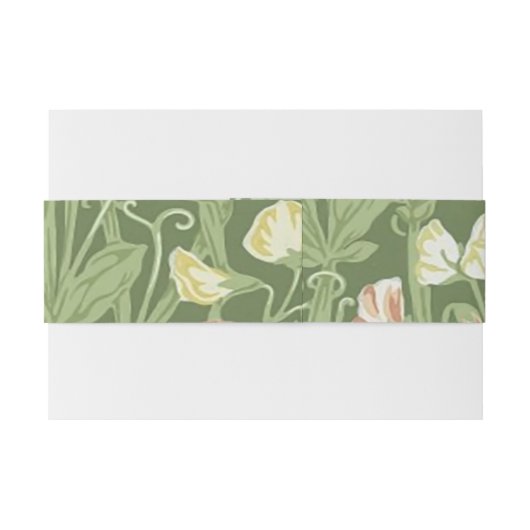 William Morris Sweet Pea Floral Design Uitnodigingen Wikkel (Achterkant Voorbeeld)