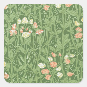 William Morris Sweet Pea Floral Design Vierkante Sticker
