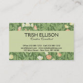 William Morris Sweet Pea Floral Design Visitekaartje (Achterkant)