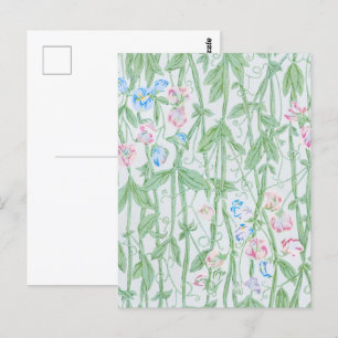 William Morris Sweet Pea Floral Pattern Classic Briefkaart
