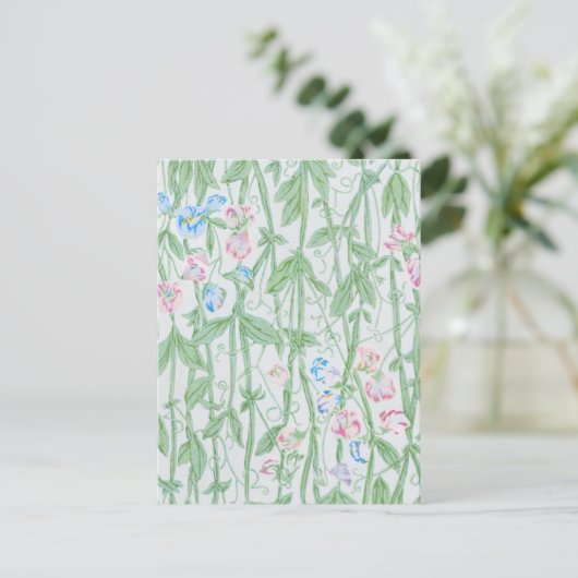 William Morris Sweet Pea Floral Pattern Classic Briefkaart (Staand voorkant)
