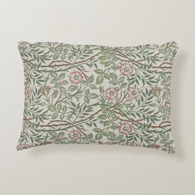 William Morris Sweetbriar Floral Art Nouveau Accent Kussen (Achterkant)