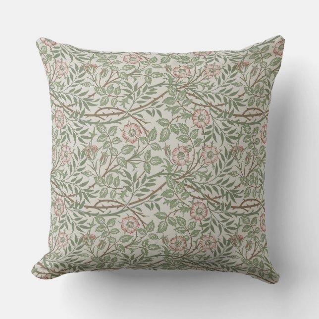 William Morris Sweetbriar Floral Art Nouveau Buitenkussen (Voorkant)