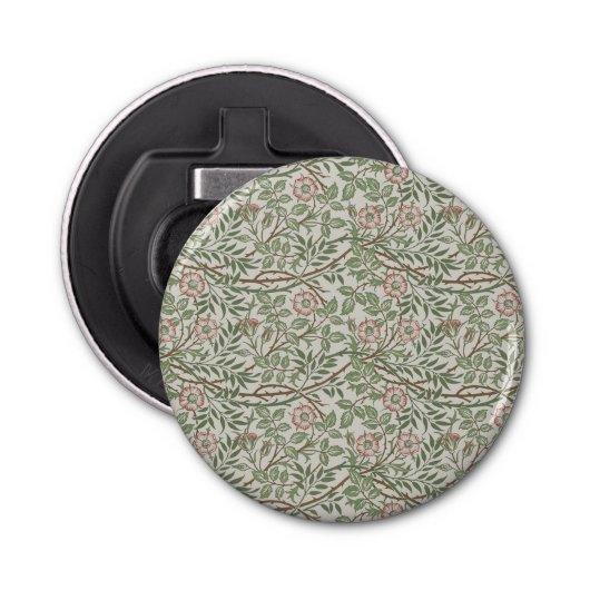 William Morris Sweetbriar Floral Art Nouveau Button Flesopener (Voorkant)