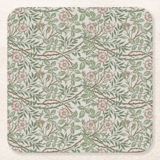 William Morris Sweetbriar Floral Art Nouveau Kartonnen Onderzetters (Voorkant)
