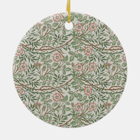 William Morris Sweetbriar Floral Art Nouveau Keramisch Ornament (Achterkant)