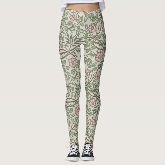 William Morris Sweetbriar Floral Art Nouveau Leggings (Voorkant)