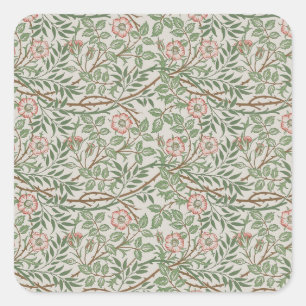 William Morris Sweetbriar Floral Art Nouveau Vierkante Sticker