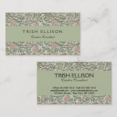 William Morris Sweetbriar Floral Art Nouveau Visitekaartje (Voorkant / Achterkant)