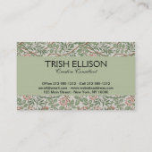 William Morris Sweetbriar Floral Art Nouveau Visitekaartje (Achterkant)