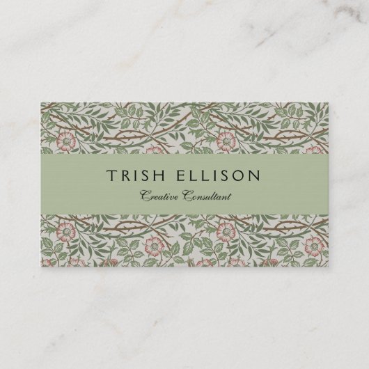 William Morris Sweetbriar Floral Art Nouveau Visitekaartje (Voorkant)