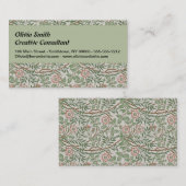 William Morris Sweetbriar Floral Art Nouveau Visitekaartje (Voorkant / Achterkant)