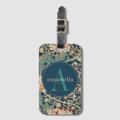  William Morris Tapestry Monogram Bagagelabel (Voorkant (verticaal))