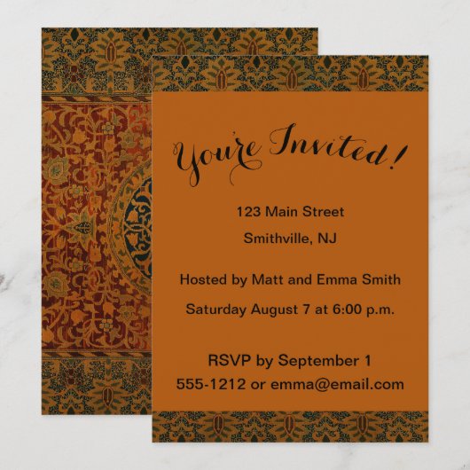 William Morris Tapijt Tapijt Tapijt Rug Kaart (Voorkant / Achterkant)