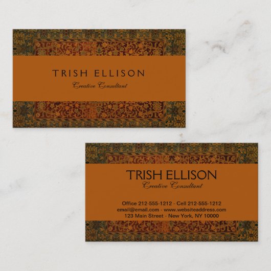 William Morris Tapijt Tapijt Tapijt Rug Visitekaartje (Voorkant / Achterkant)