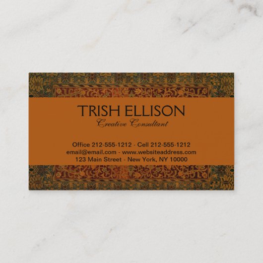 William Morris Tapijt Tapijt Tapijt Rug Visitekaartje (Achterkant)