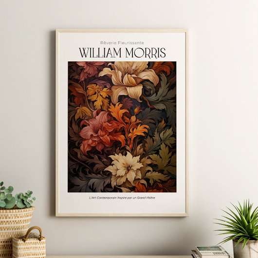 William Morris  Terracotta Herfstbloemen Poster