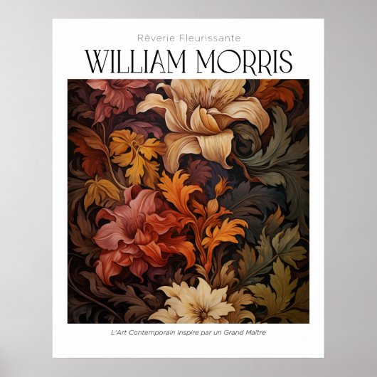 William Morris  Terracotta Herfstbloemen Poster (Voorkant)