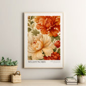 William Morris  Terracotta Sage Peonies Poster