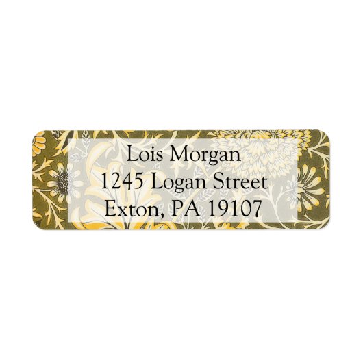 William Morris The Cherwell Design voor Velveteen Etiket (Voorkant)