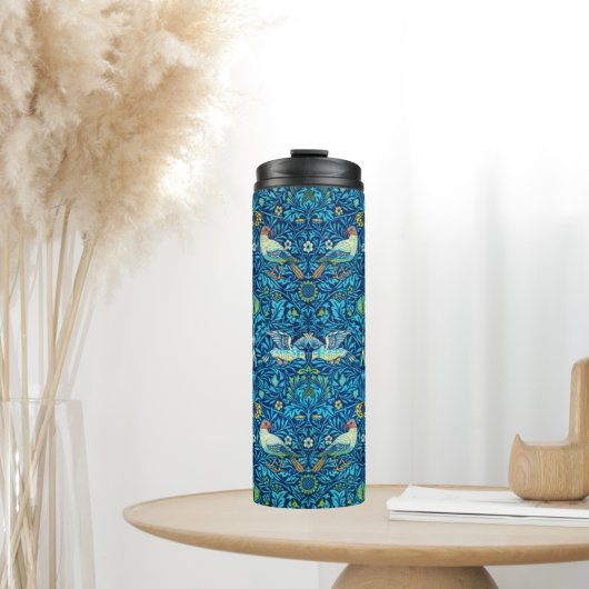 William Morris thermische tumbler blauwe vogels Thermosbeker