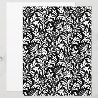 William Morris Thistle Damask, Black and White