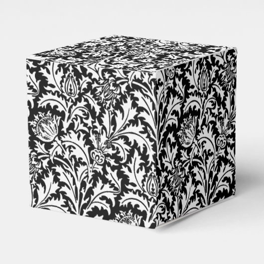 William Morris Thistle Damask, Black and White Bedankdoosjes (Voorkant Zijde)